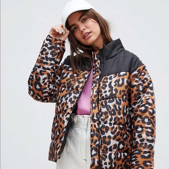 cheetah print puffer jacket - Picture 1 of 6
